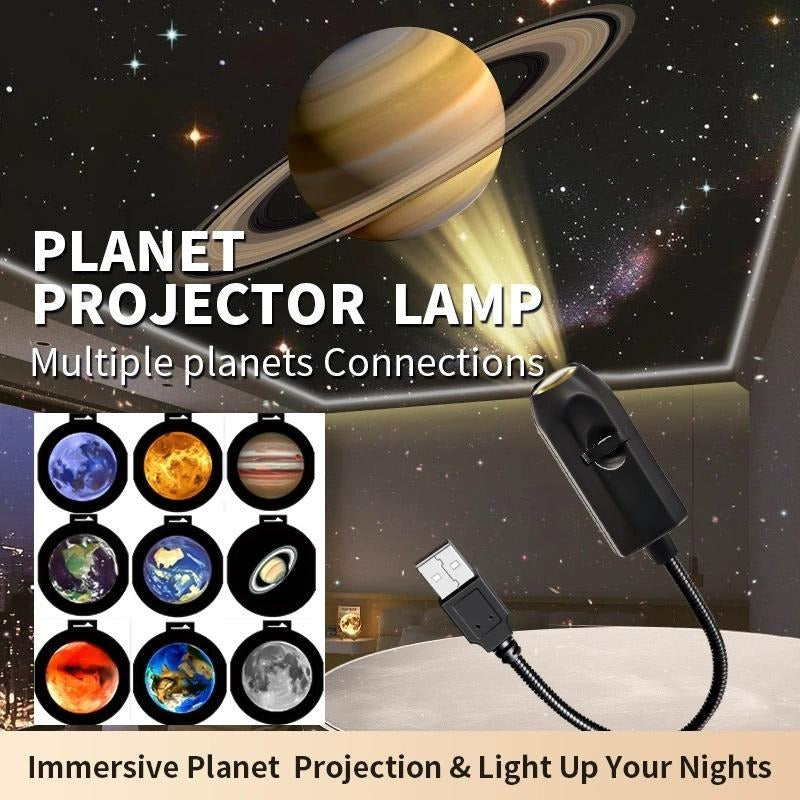 USB Ceiling Moon Earth Projection Atmosphere Light Starry Sky Lamp Night Light Romantic Bedroom Decoration Projector (6 Lenses)