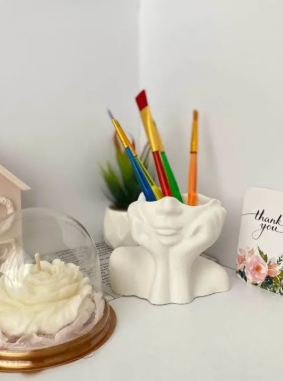 LADY HEAD VASE| FLOWER CONCRETE VASE| HOMEDECOR ITEM| HANDMADE ITEM