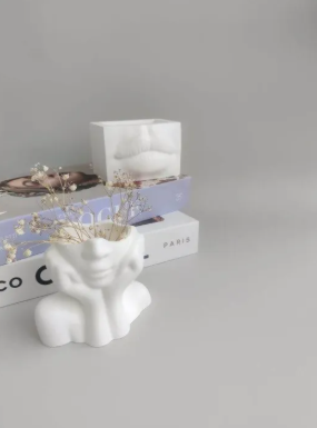 LADY HEAD VASE| FLOWER CONCRETE VASE| HOMEDECOR ITEM| HANDMADE ITEM